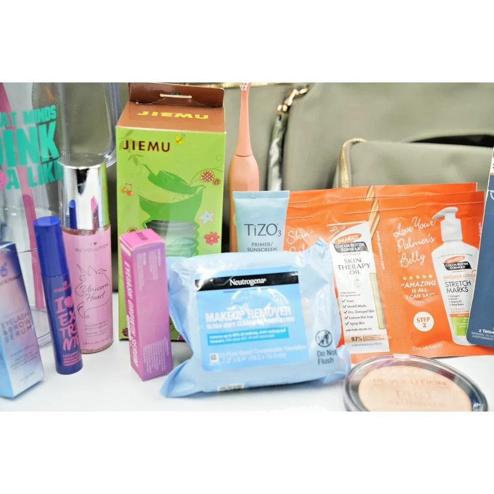 New Mom Gift Set | Diaper Bag‎ Set, Skincare, Tumbler, Pacifiers, Makeup